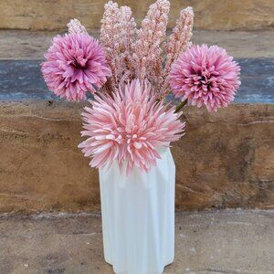 Handmade Pink Flowers Arrangement With Vase Home Office Kitchen Baby Room Decor
